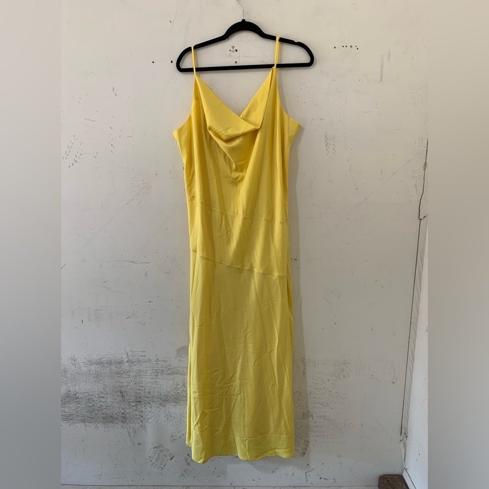 Anthropologie Yellow Slip Maxi Dress